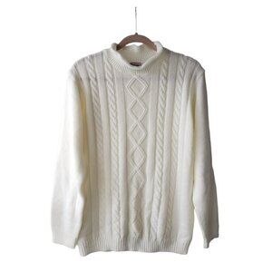 Vintage Huntington Ridge cable knit mock neck aran style sweater